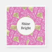 シックピンク金ゴールドダイヤモンドグリッター誕生日 スタンダードランチョンナプキン (正面)