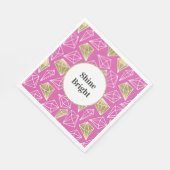 シックピンク金ゴールドダイヤモンドグリッター誕生日 スタンダードランチョンナプキン (角)