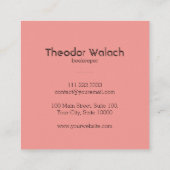 シックピンク金ゴールドビープロフェッショナル スクエア名刺 (裏面)