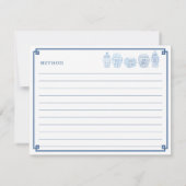 シックピンク&ブルーレシピカード 招待状 (裏面)