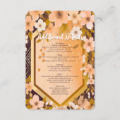 シックピーチフローラシャンパーニュブライダルシャワーパーティー エンクロージャーカード (正面)