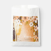 シックピーチフローラシャンパーニュブライダルシャワーパーティー フェイバーバッグ (正面)