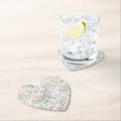 シックピーチ薄紫ラベンダーフローラ結婚ズ ペーパーコースター (インサイチュ)