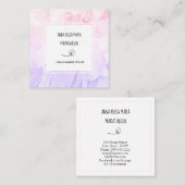 *~*シックピーニーフラワーピンクラベンダーフローラ スクエア名刺 (正面/裏面)