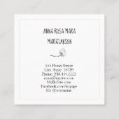 *~*シックピーニーフラワーピンクラベンダーフローラ スクエア名刺 (裏面)