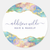 シックファイアオパールレインボージェムストーンビジネス ラウンドシール (正面)