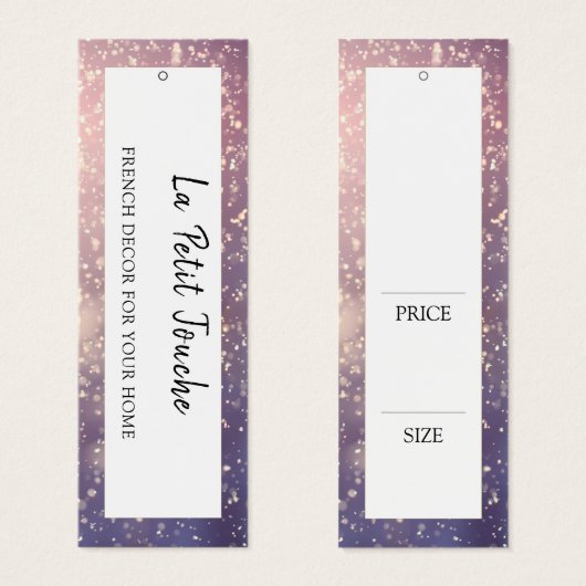 シックファッションぶら下がったズ表示価格ラベル (正面&裏面)