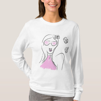 シックファッションイラストレーション長袖Tシャツ Tシャツ
