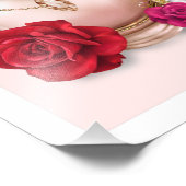 シックファッションバラ金ゴールド香水ボトルイヤリング フォトプリント            (角)