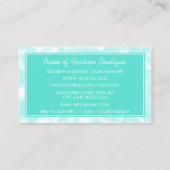 シックファッションブエレガントティックミント《写真》ぼけ味 名刺 (裏面)