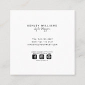 シックファッションブロガースタイリッシュ、ファッションモデル広場 スクエア名刺 (裏面)