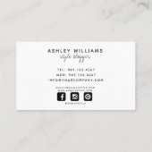 シックファッションブロガースタイリッシュ、ファッションモデル 名刺 (裏面)