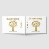 シックファミリー懇親会ハンズアップツリー葉カスタム ゲストブック (全面)