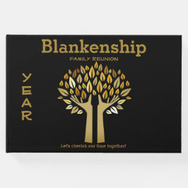 シックファミリー懇親会ハンズアップツリー葉カスタム ゲストブック