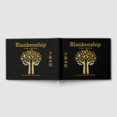 シックファミリー懇親会ハンズアップツリー葉カスタム ゲストブック (全面)