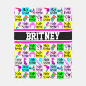 シックファンキーなヘアパーソナライズされたスタイリ フリースブランケット (正面)