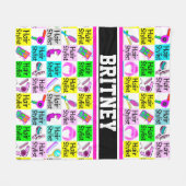 シックファンキーなヘアパーソナライズされたスタイリ フリースブランケット (正面(横))