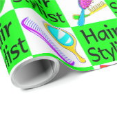 シックファンキーな美容師と美容師 ラッピングペーパー (ロールコーナー)