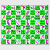 シックファンキーな美容師と美容師 ラッピングペーパー (フラット)