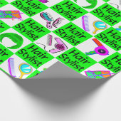 シックファンキーな美容師と美容師 ラッピングペーパー (角)