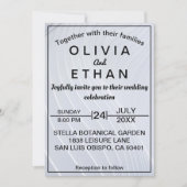 シックファンシースタイリッシュシルバー結婚式招待状 招待状 (正面)