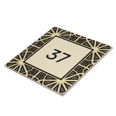 シックファンシーデコアイボリー&グレーハウスナンバープラーク タイル (側面)