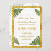 シックファーン離れズゴールドフォイル結婚式招待状 招待状 (正面/裏面)