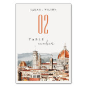 シックフィレンツェ大聖堂イタリアウォーター結婚カラーズ テーブルナンバー (裏面)