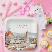 シックフィレンツェ大聖堂イタリアウォーター結婚カラーズ ペーパープレート (パーティー)