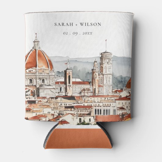 シックフィレンツェ大聖堂イタリアウォーター結婚カラーズ 缶クーラー (正面)