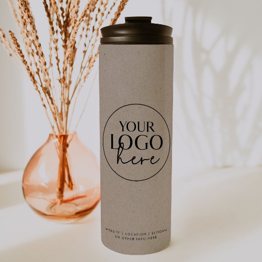 シックフェイククラフトタイポグラフィカスタムビジネスロゴ タンブラー