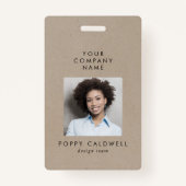 シックフェイククラフトフォトQRコード小企業ID バッジ (正面)