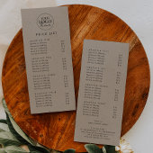 シックフェイククラフトロゴのビジネス価格表 ラックカード