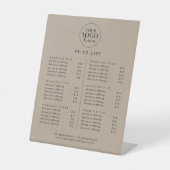 シックフェイククラフトロゴのビジネス価格表 台座サイン (正面)