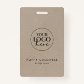 シックフェイククラフトロゴQRコード従業員IDカード バッジ (正面)