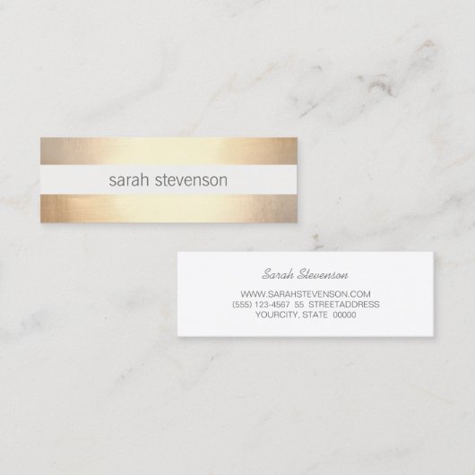 シックフェイクゴールドストライプのフォイル スキニー名刺 (正面/裏面)