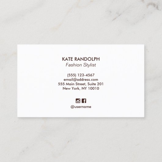 シックフェイクゴールドフォイルはっきりしたタイポグラフィ 名刺 (裏面)