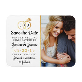 シックフェイクゴールドフォイルモノグラム結婚ズリングや輪 マグネット