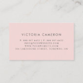 シックフェイクゴールドフォイル大理石ピンクフェミニンビジネス 名刺 (裏面)
