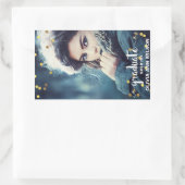 シックフェイクゴールドフォイル紙吹雪写真卒業 長方形シール (バッグ)