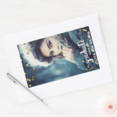 シックフェイクゴールドフォイル紙吹雪写真卒業 長方形シール (封筒)