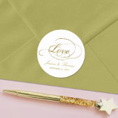 シックフェイクゴールドフォイル結婚式の引き出物テンプレート ラウンドシール