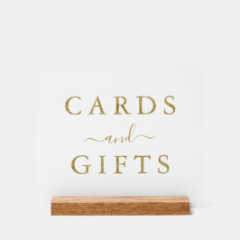 シックフェイクゴールドフォイル結婚式カード&ギフト アクリルサイン