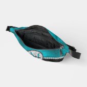 シックフェイクシルバーグリッターターコイズブラックモノグラム ファニーパック (見開き)