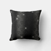 シックフェイクシルバーグリッターブルガンディブラックモノグラム クッション (裏面)