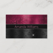 シックフェイクシルバーグリッターブルガンディブラックモノグラム 名刺 (正面)