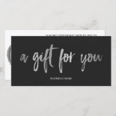 シックフェイクシルバーフォイルのグレーロゴギフト券 (正面/裏面)