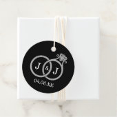 シックフェイクシルバーフォイル結婚モノグラムリングや輪 フェイバータグ (インサイチュ)