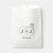 シックフェイクシルバーフォイル結婚モノグラムリングや輪 フェイバーバッグ (正面)