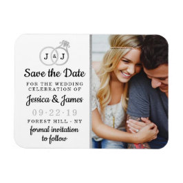 シックフェイクシルバーフォイル結婚モノグラムリングや輪 マグネット